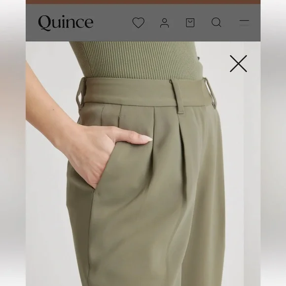 Quince Olive Green Women's Trousers - Picture 3 of 8